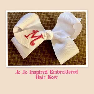Jo Jo Inspired Embroidered Hair Bow